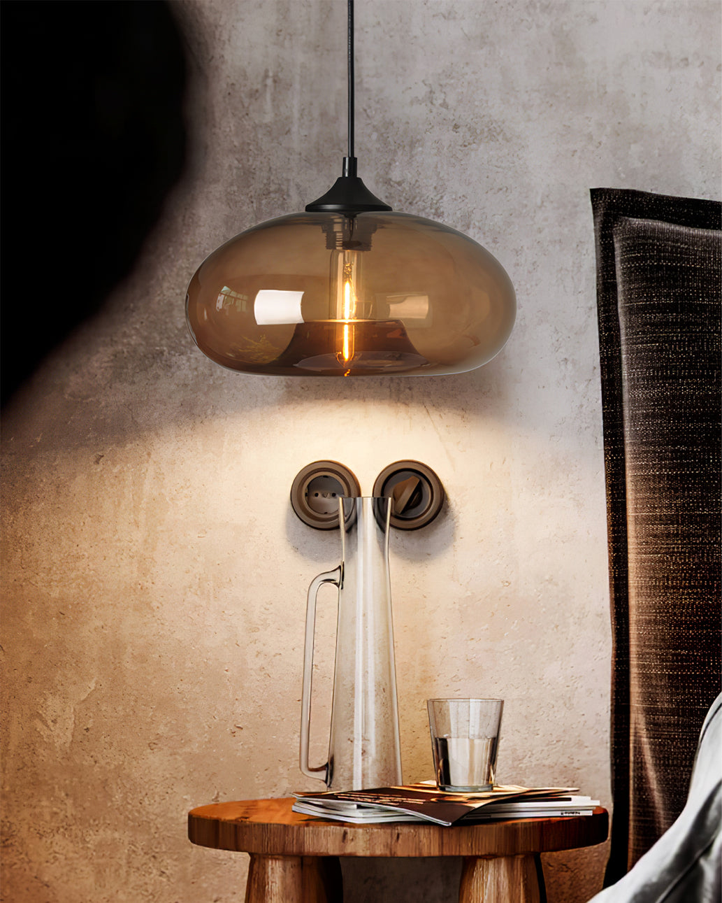 LED Glass Pendant Lamp - Modern Hanging Light Fixture - Adjustable for Kitchen Island & Dining Room