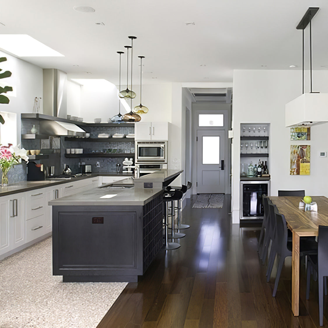 LED Glass Pendant Lamp - Modern Clear Fixture for Kitchen Island & Dining Room Lighting