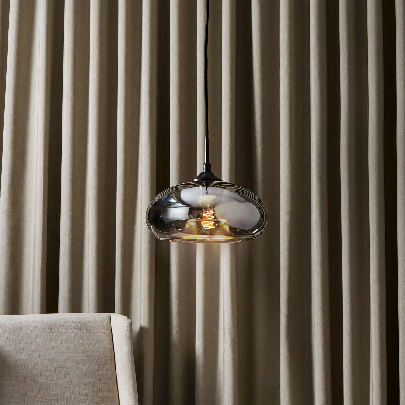 LED Glass Pendant Lamp - Modern Hanging Light Fixture - Adjustable for Kitchen Island & Dining Room