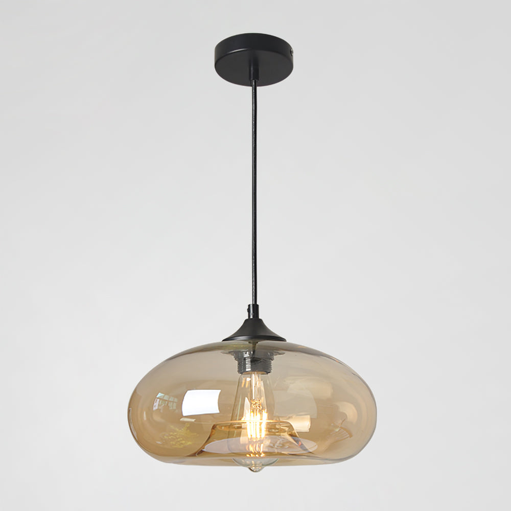 LED Glass Pendant Lamp - Modern Hanging Light Fixture - Adjustable for Kitchen Island & Dining Room