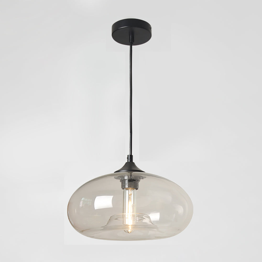 LED Glass Pendant Lamp - Modern Clear Fixture for Kitchen Island & Dining Room Lighting