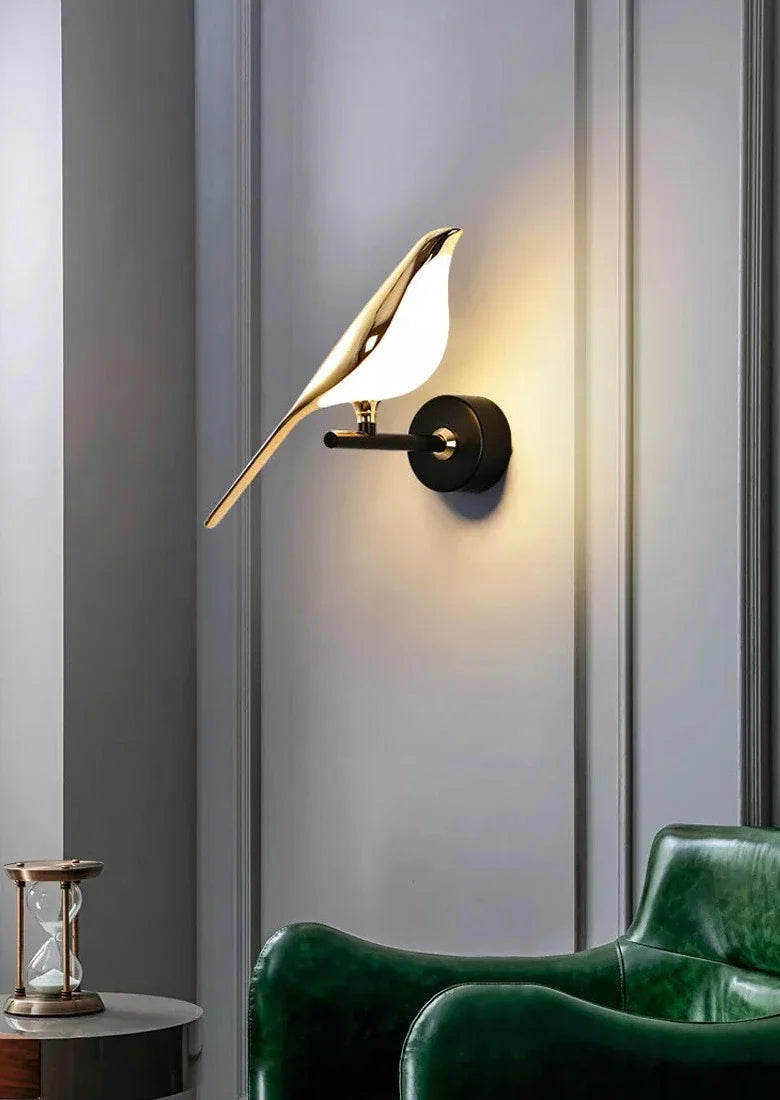 LED Bird Wall Light Fixture - Decorative Wildlife Design for Indoor & Outdoor Use, Ideal for Living Room, Garden, or Nursery