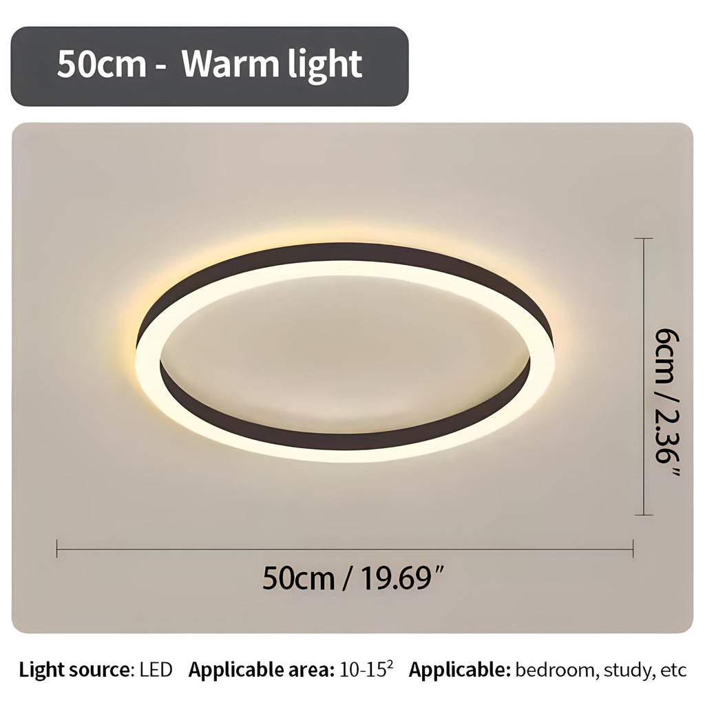 LED Circular Ceiling Lamp - Nordic Style Fixture for Bedroom Lighting & Home Decor