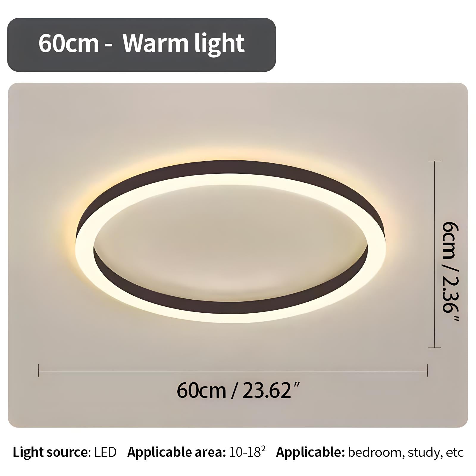 LED Circular Ceiling Lamp - Nordic Style Fixture for Bedroom Lighting & Home Decor