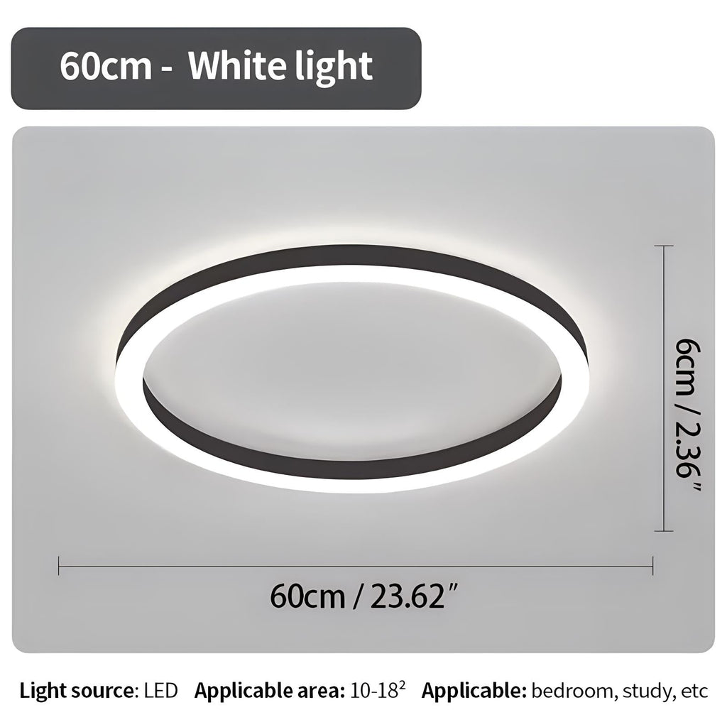 LED Circular Ceiling Lamp - Nordic Style Fixture for Bedroom Lighting & Home Decor