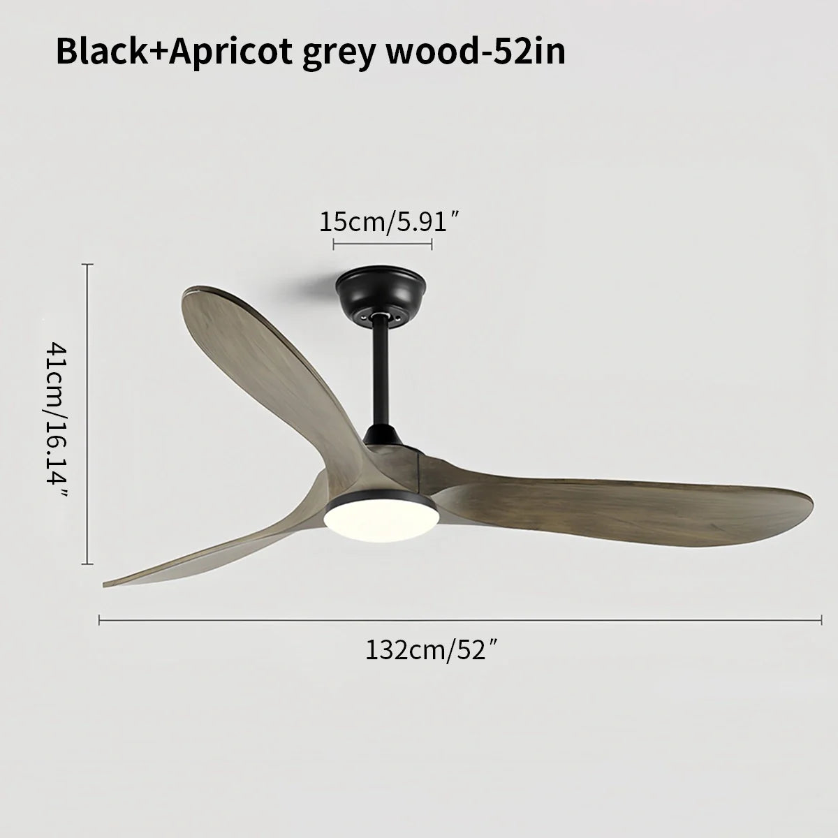 Nordic Solid Wood Ceiling Fan with Light Fixture for Living Room & Bedroom Use