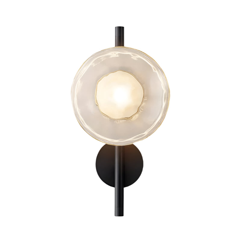 Glass Wall Sconce Light with Nordic Round Design for Bedroom, Living Room & Hallway Accent Lighting