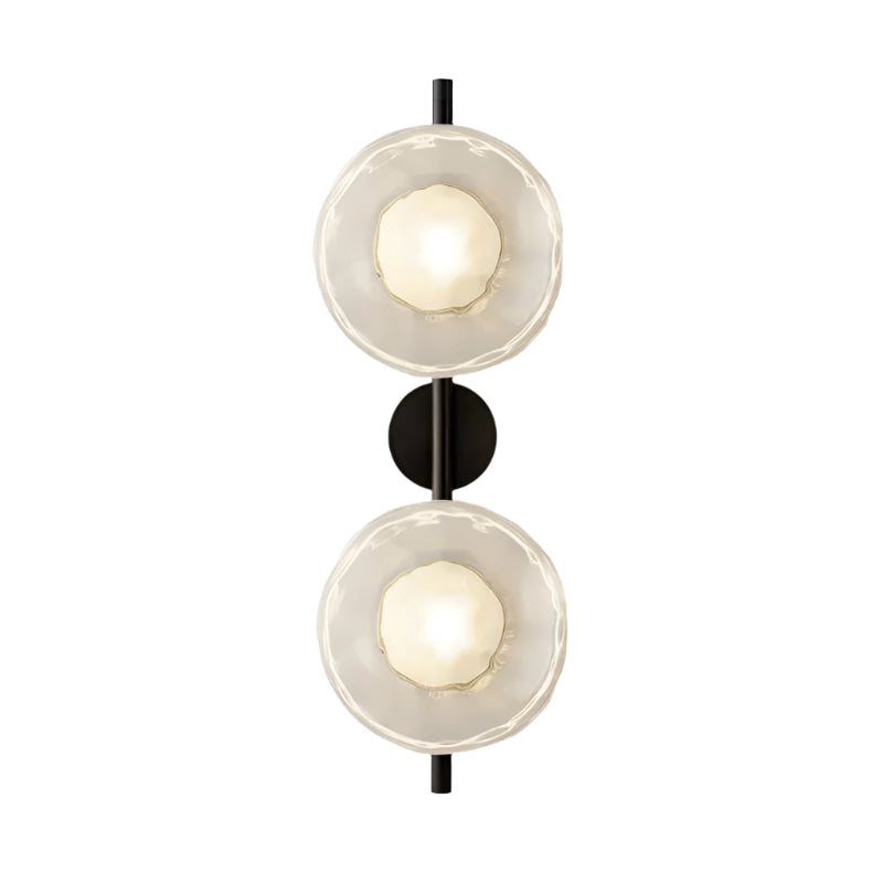 Glass Wall Sconce Light with Nordic Round Design for Bedroom, Living Room & Hallway Accent Lighting