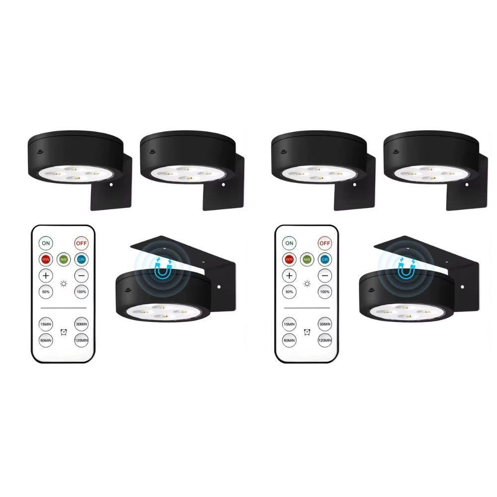 Wireless LED Lighting Trio – Adjustable 80 Lumen Art & Accent Lights with Remote Control, 3 Color Temperatures