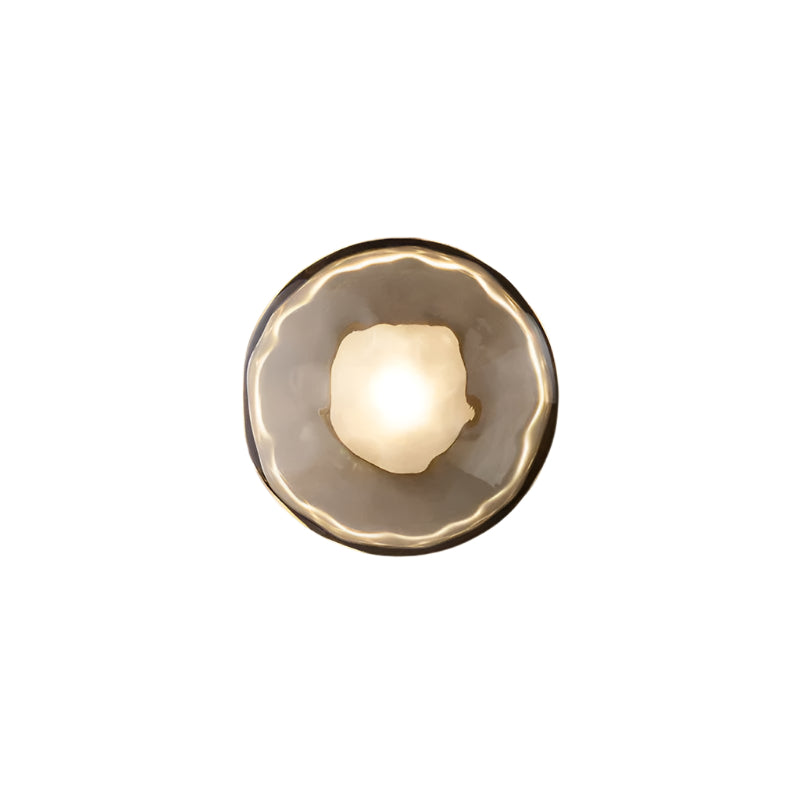 Glass Wall Sconce Light with Nordic Round Design for Bedroom, Living Room & Hallway Accent Lighting