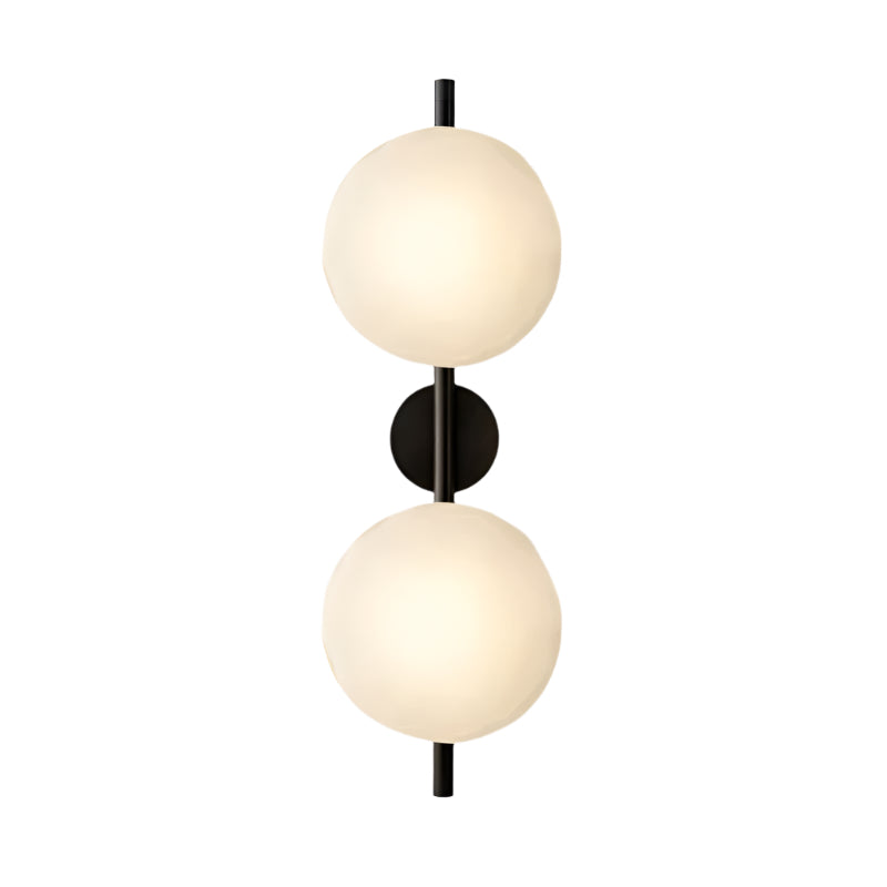 Glass Wall Sconce Light with Nordic Round Design for Bedroom, Living Room & Hallway Accent Lighting
