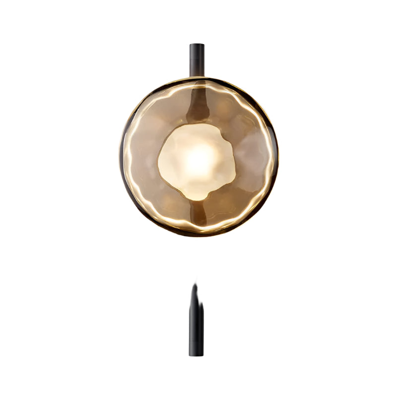 Glass Wall Sconce Light with Nordic Round Design for Bedroom, Living Room & Hallway Accent Lighting