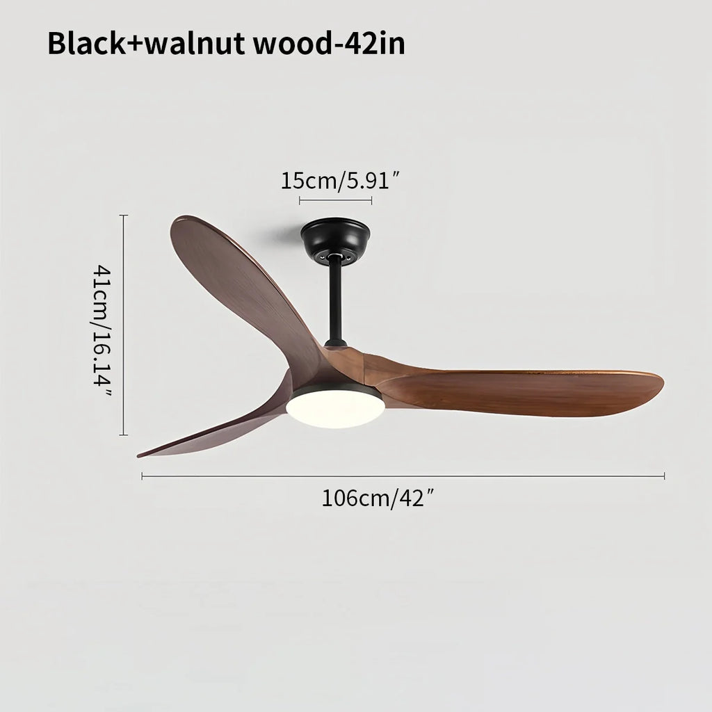 Nordic Solid Wood Ceiling Fan with Light | Reversible Motor, Quiet Operation & Ideal for Year-Round Home Comfort