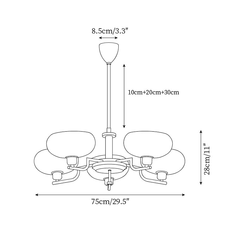 LED Chandelier Light Fixture - Modern Crystal Design for Dining Room & Living Room Decor
