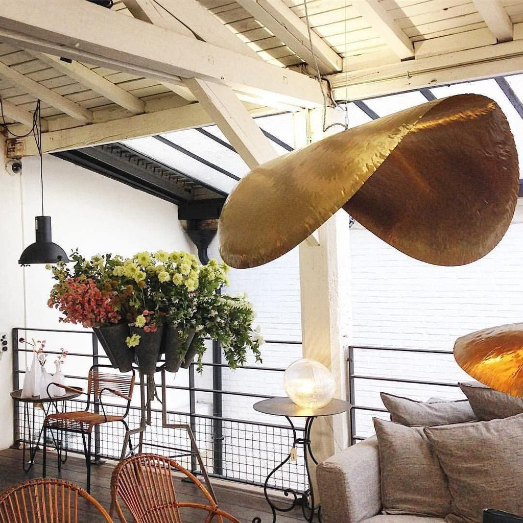 Hammered Pendant Light Fixture - Rustic Metal Hanging Lamp for Kitchen Island & Dining Room