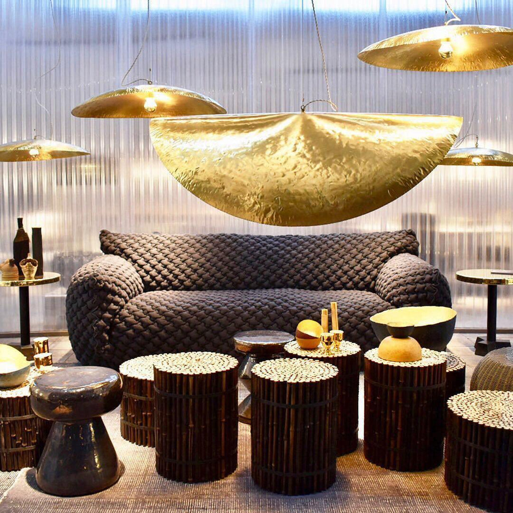 Hammered Pendant Light Fixture - Rustic Metal Hanging Lamp for Kitchen Island & Dining Room