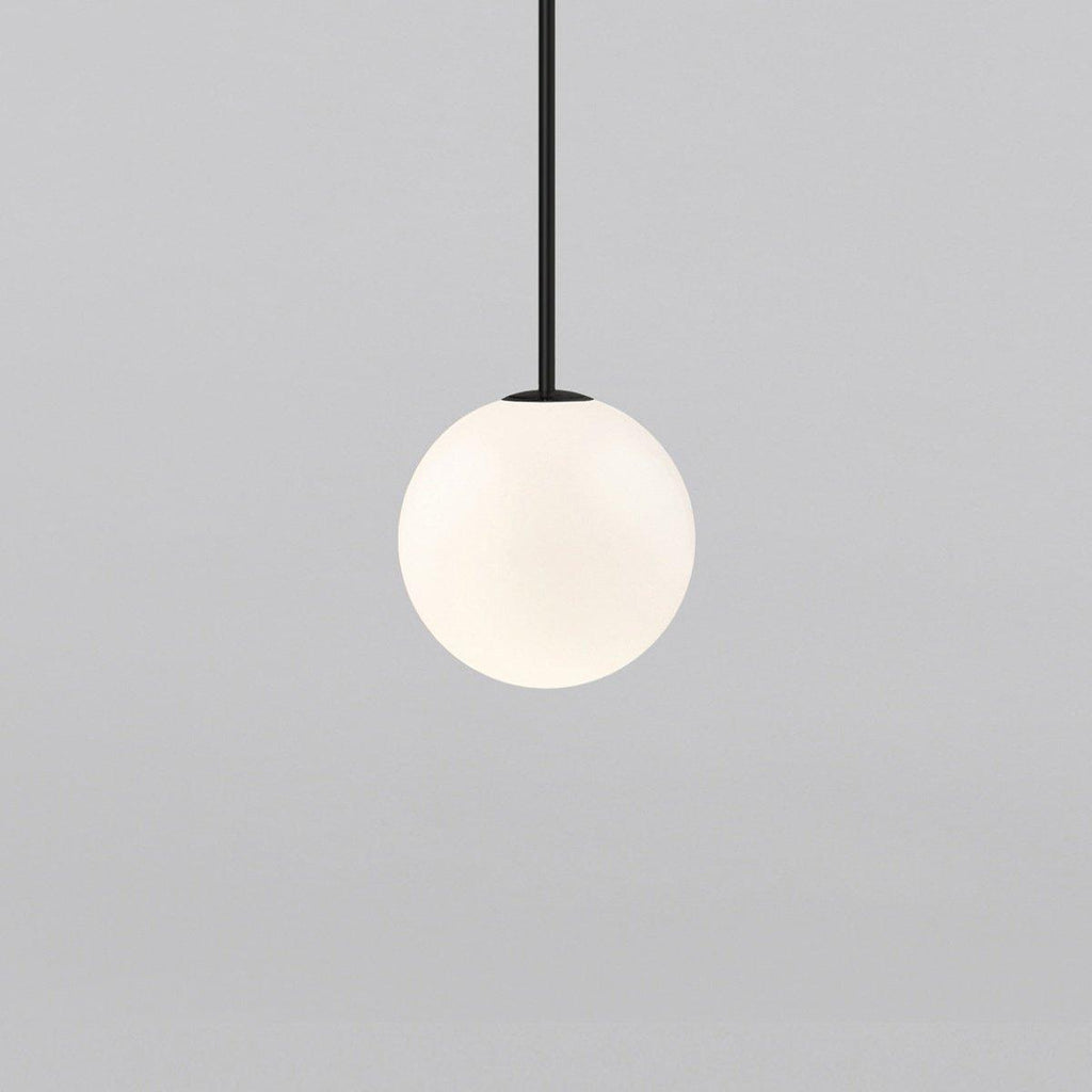 Brass Pendant Lamp | Mouth-Blown Opal Glass, Adjustable Height & Ideal for Modern Indoor Spaces