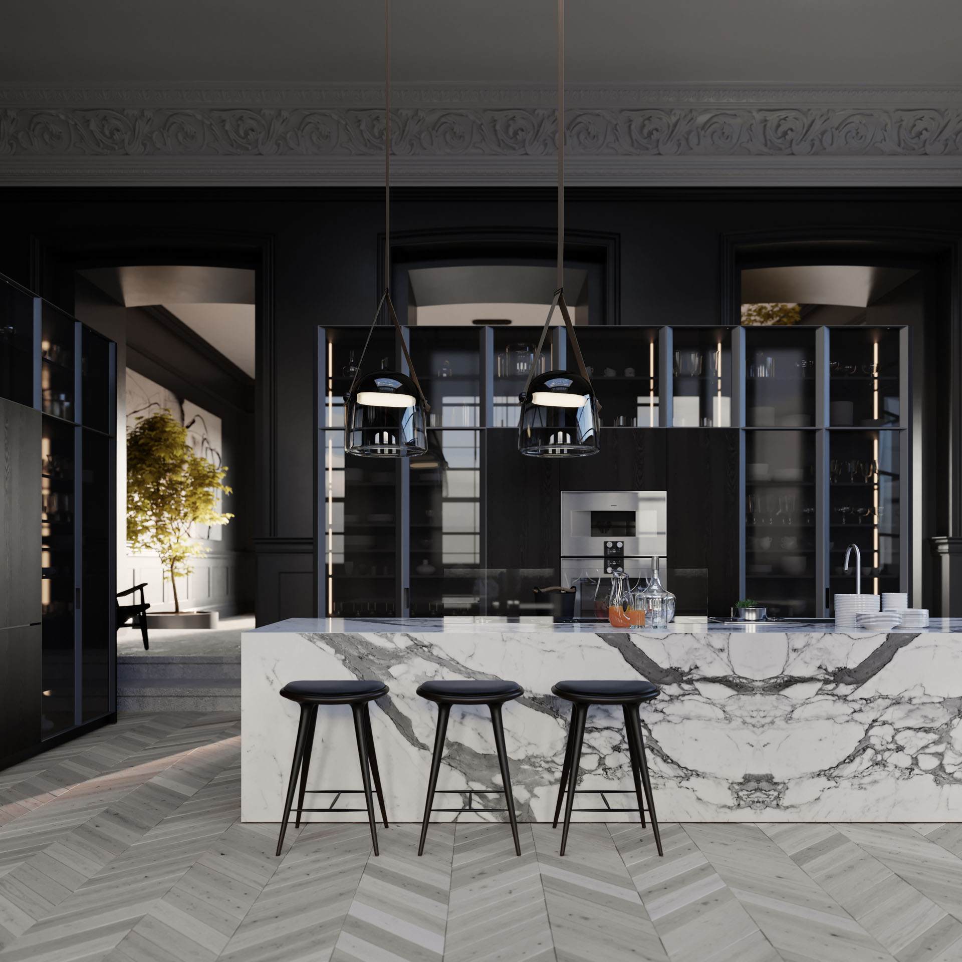 Large Pendant Lamp - Brokis Mona PC938 - Modern Glass Lighting Fixture for Dining Room & Living Spaces