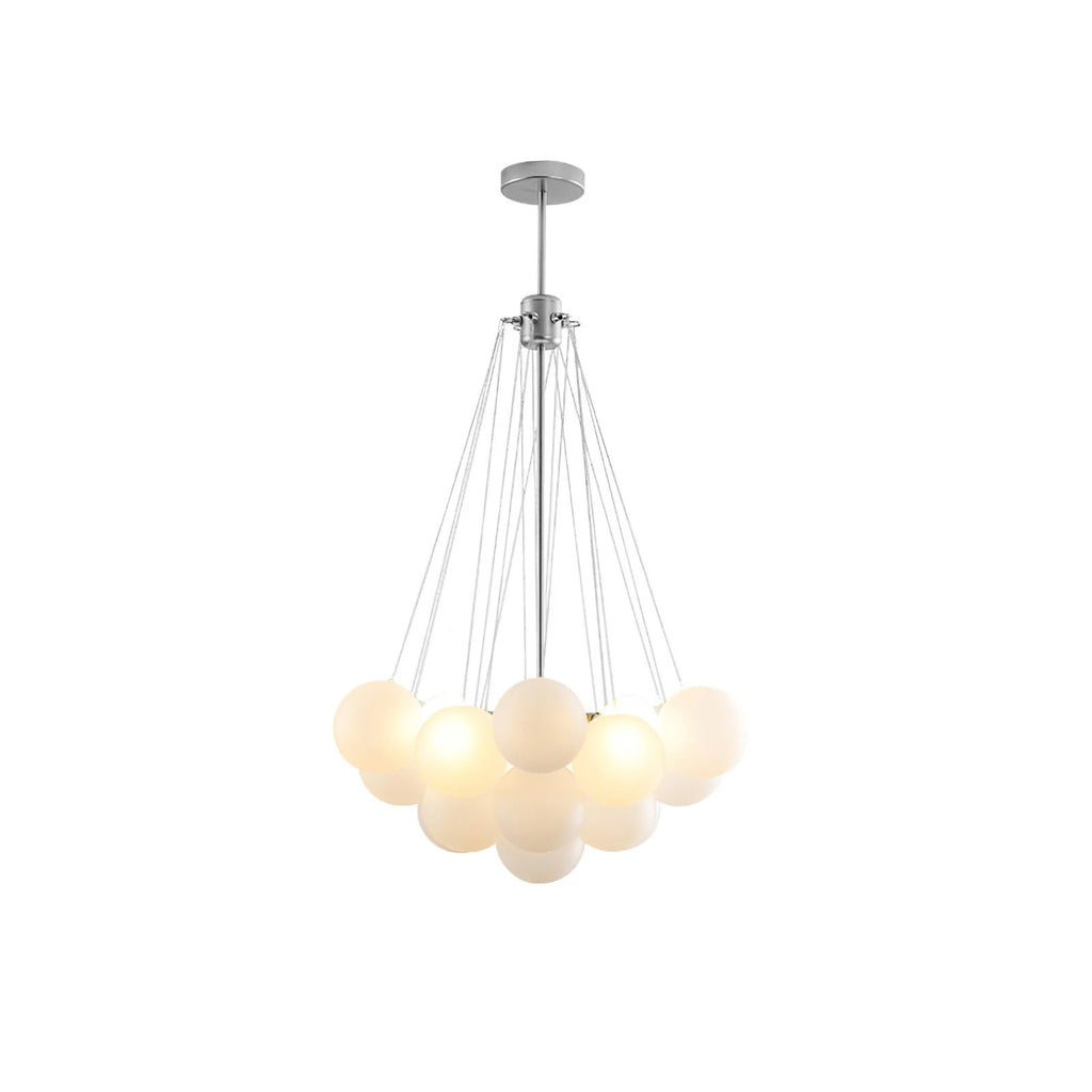 LED Bubble Chandelier Light Fixture - Modern Round Pendant for Dining Room & Living Room Decor