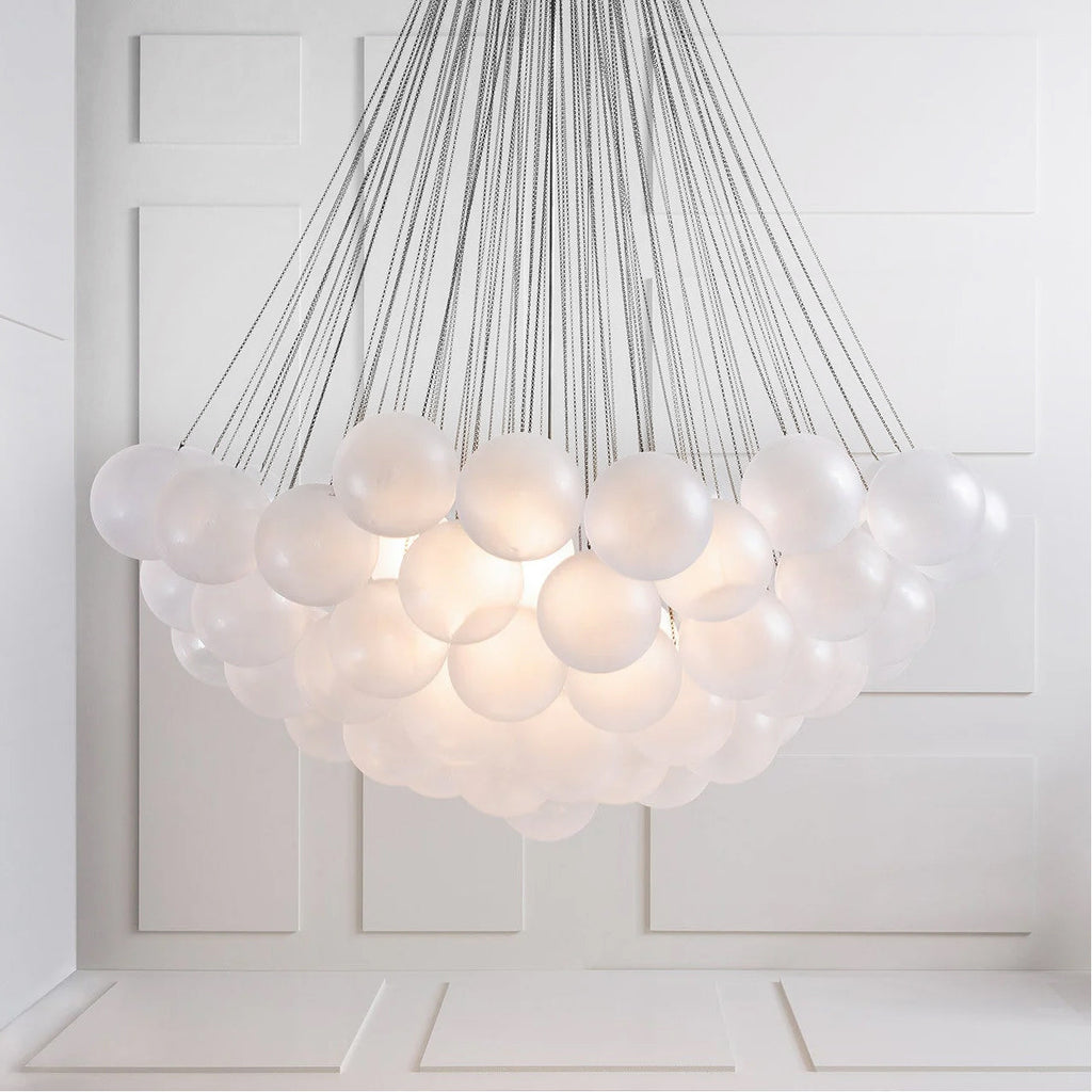 LED Bubble Chandelier Light Fixture - Modern Round Pendant for Dining Room & Living Room Decor