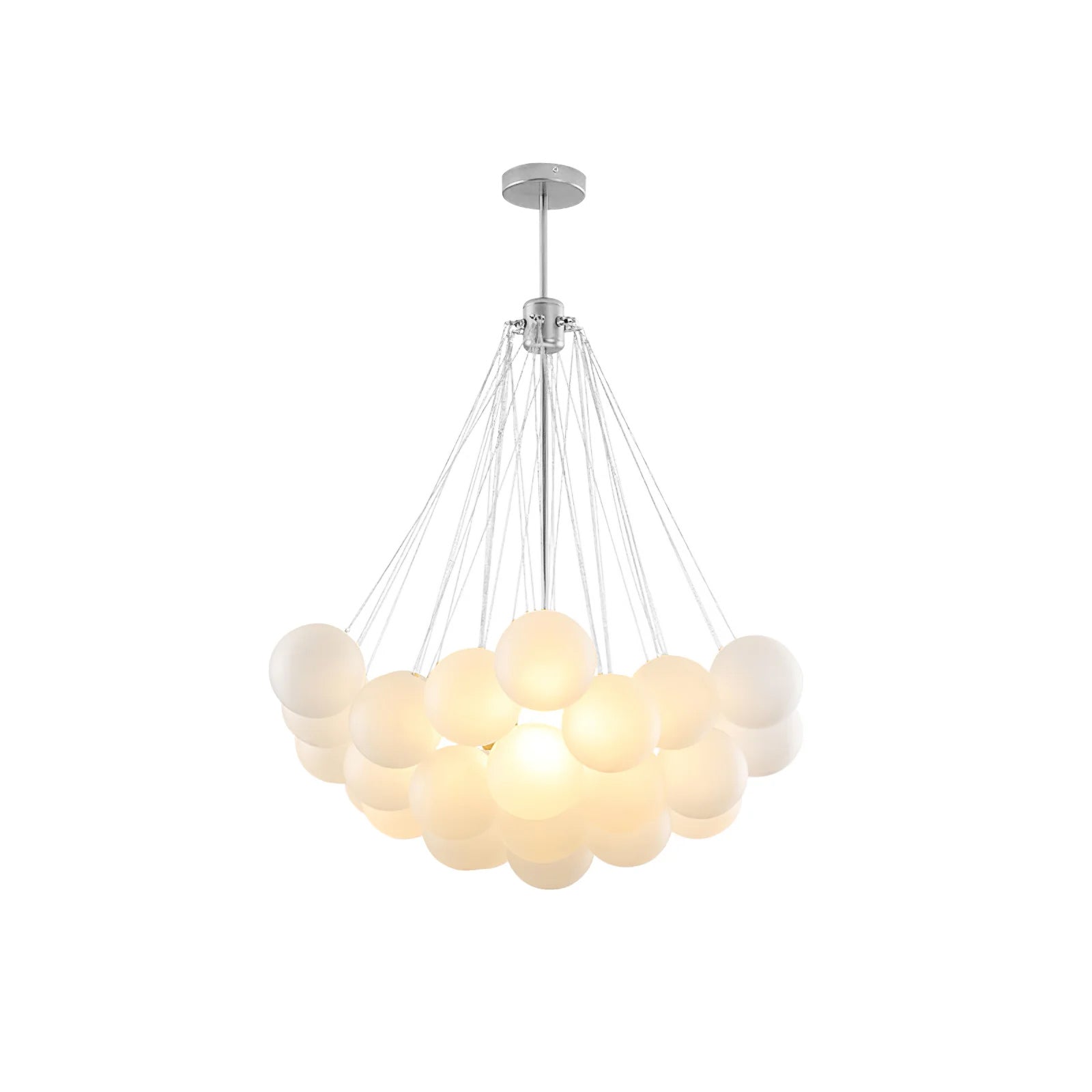 LED Bubble Chandelier Light Fixture - Modern Round Pendant for Dining Room & Living Room Decor