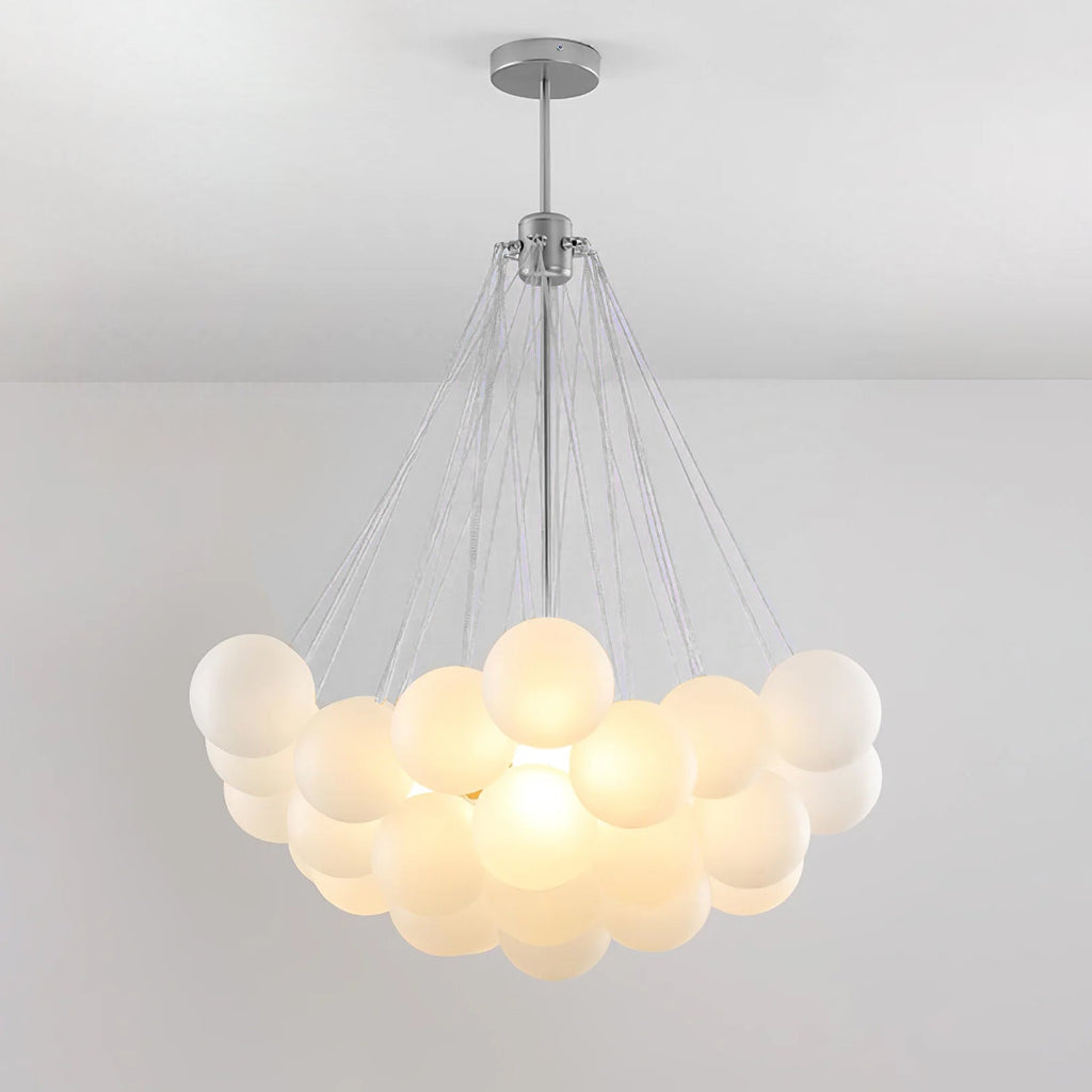 LED Bubble Chandelier Light Fixture - Modern Round Pendant for Dining Room & Living Room Decor