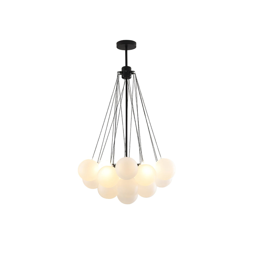 LED Bubble Chandelier Light Fixture - Modern Round Pendant for Dining Room & Living Room Decor