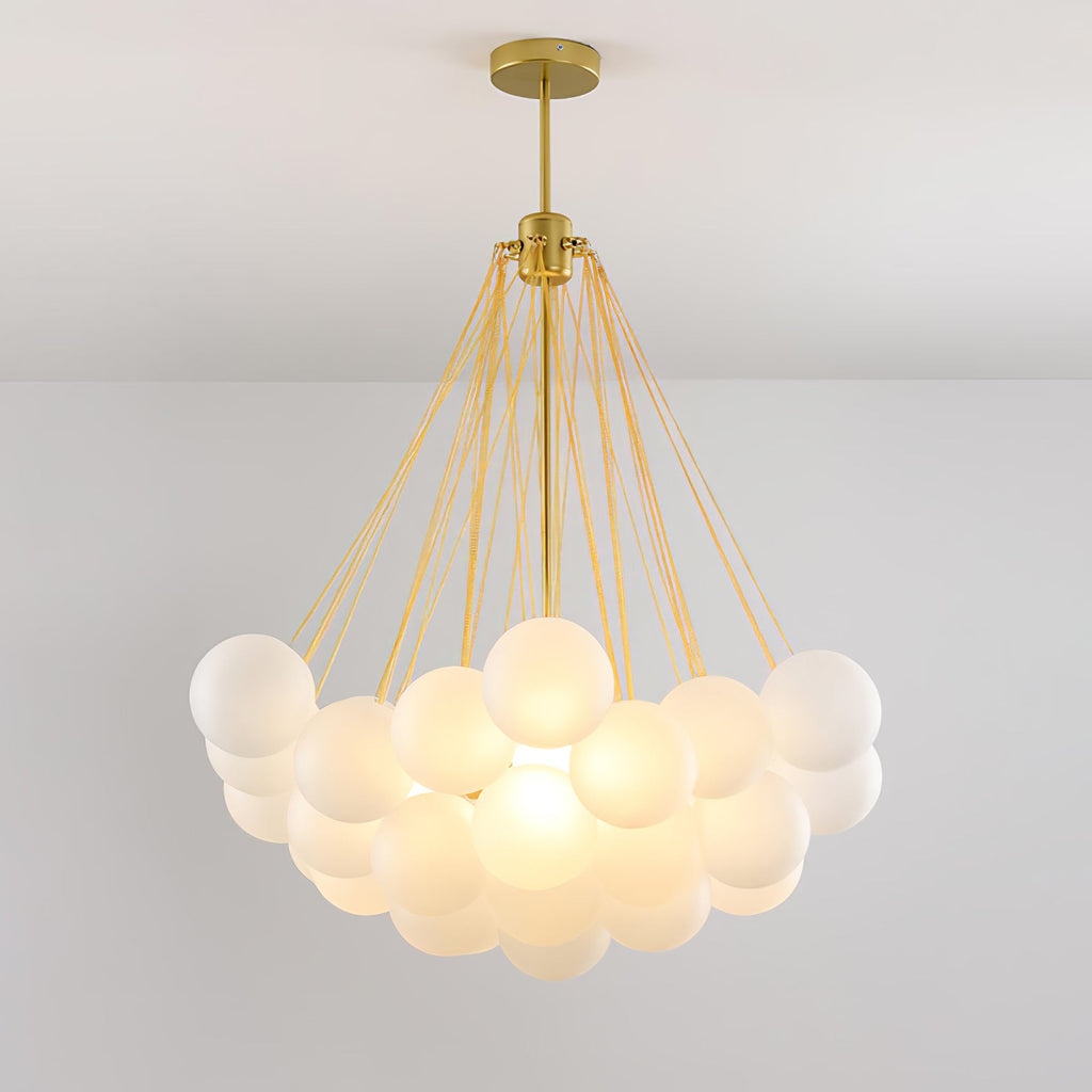 LED Bubble Chandelier Light Fixture - Modern Round Pendant for Dining Room & Living Room Decor