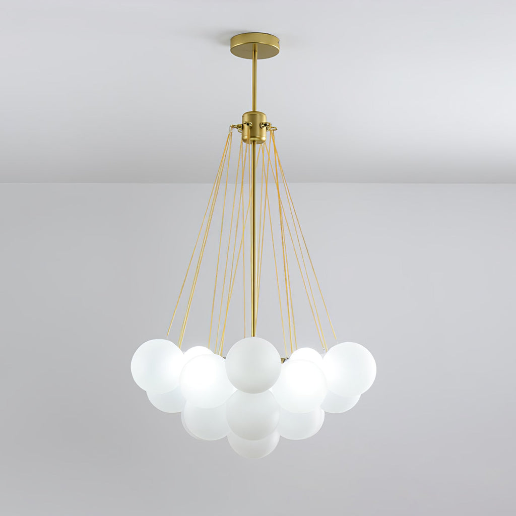 LED Bubble Chandelier Light Fixture - Modern Round Pendant for Dining Room & Living Room Decor