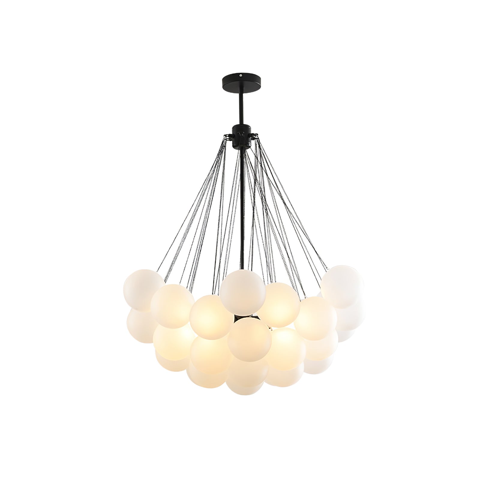 LED Bubble Chandelier Light Fixture - Modern Round Pendant for Dining Room & Living Room Decor