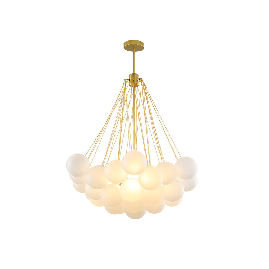 LED Bubble Chandelier Light Fixture - Modern Round Pendant for Dining Room & Living Room Decor