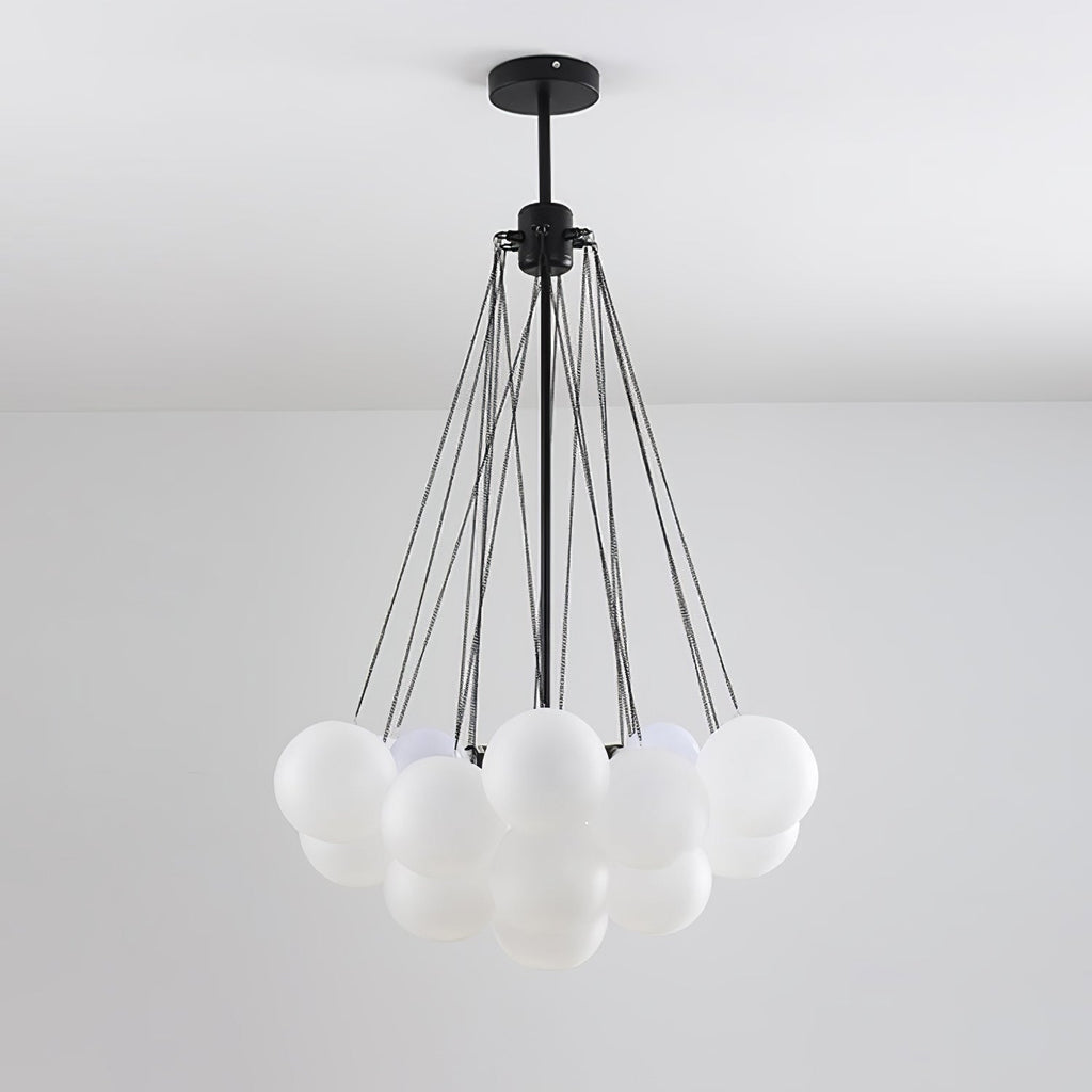 LED Bubble Chandelier Light Fixture - Modern Round Pendant for Dining Room & Living Room Decor