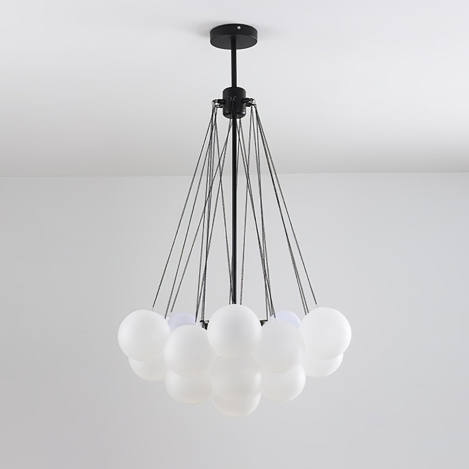 LED Bubble Chandelier Light Fixture - Modern Round Pendant for Dining Room & Living Room Decor
