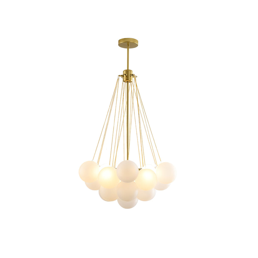 LED Bubble Chandelier Light Fixture - Modern Round Pendant for Dining Room & Living Room Decor
