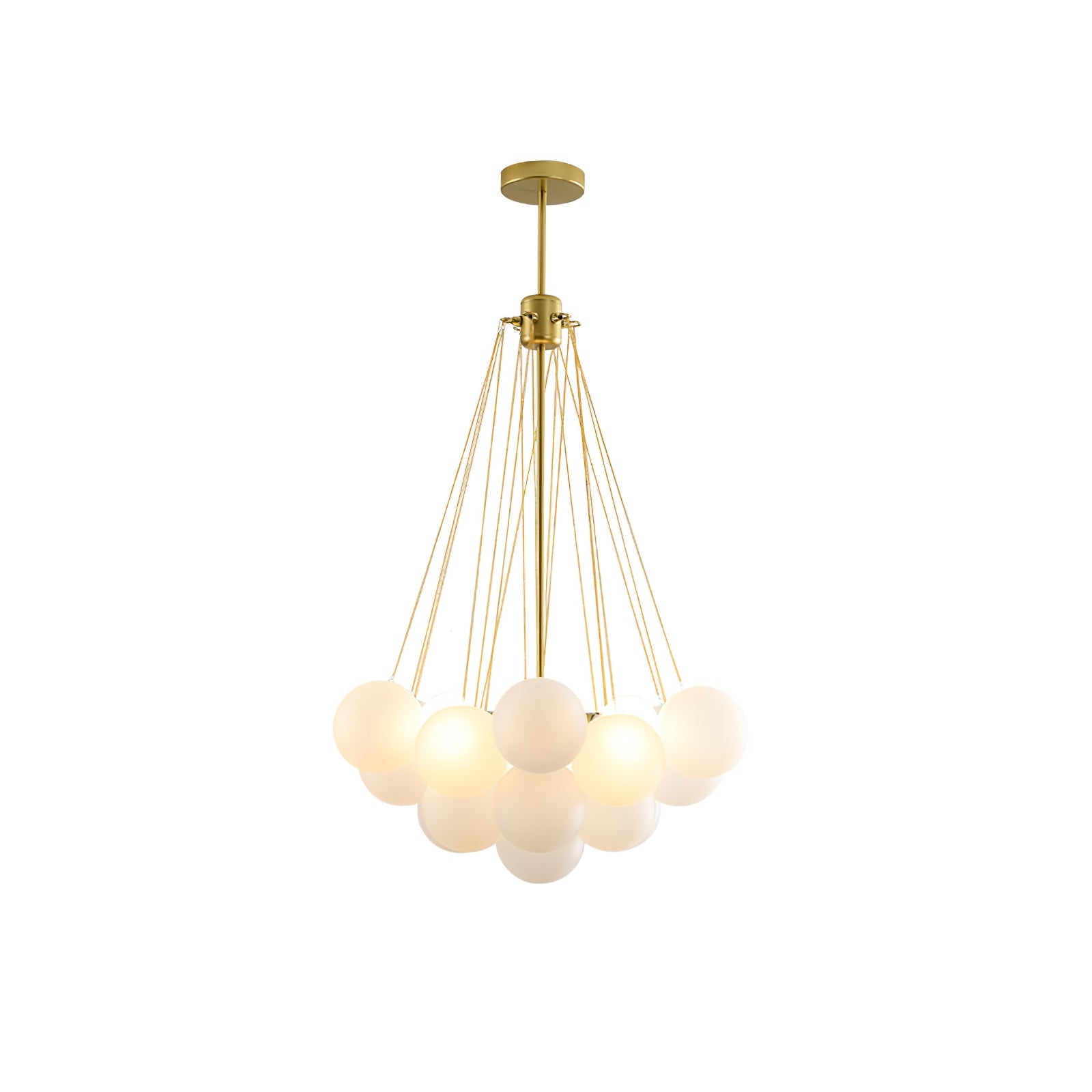 LED Bubble Chandelier Light Fixture - Modern Round Pendant for Dining Room & Living Room Decor