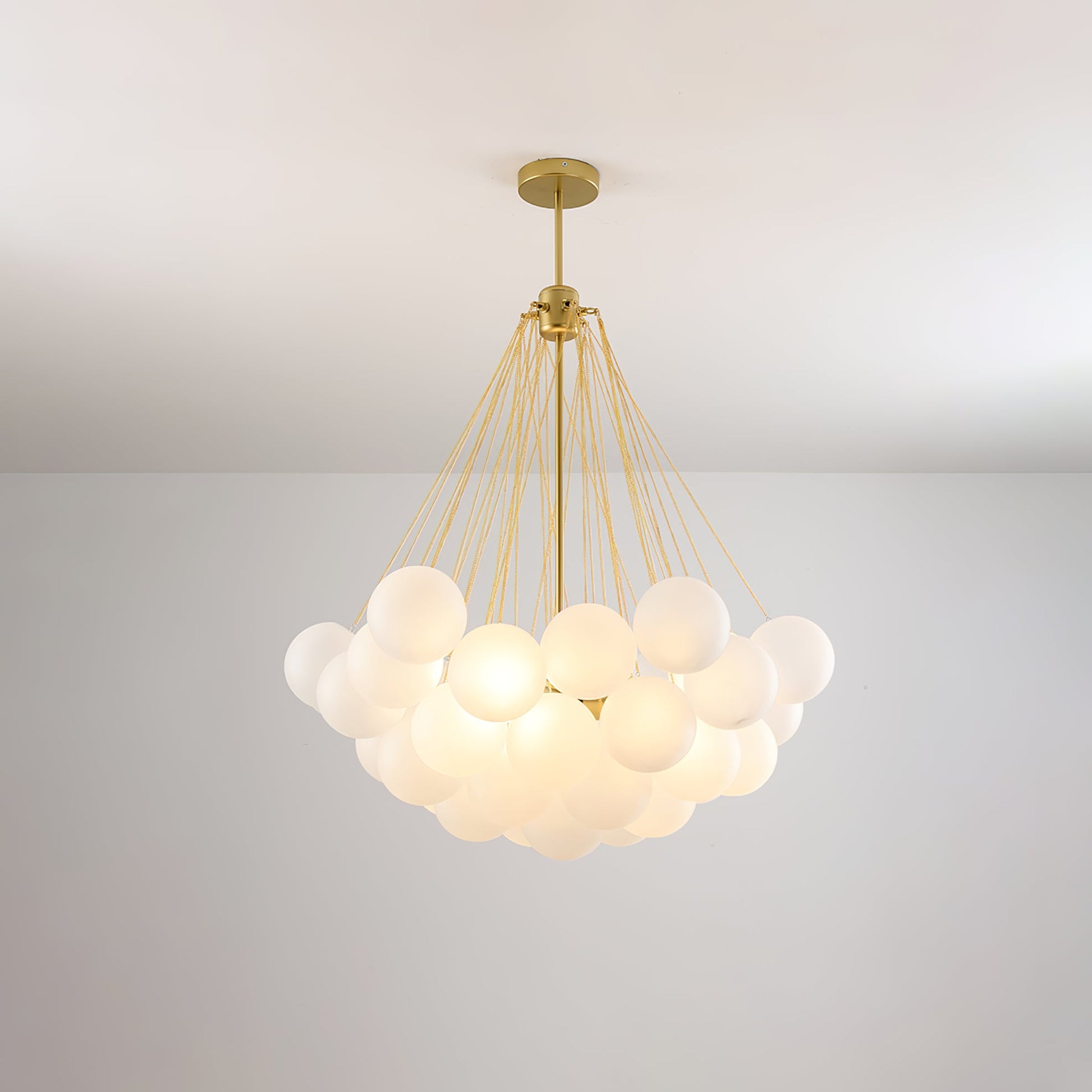 LED Bubble Chandelier Light Fixture - Modern Round Pendant for Dining Room & Living Room Decor
