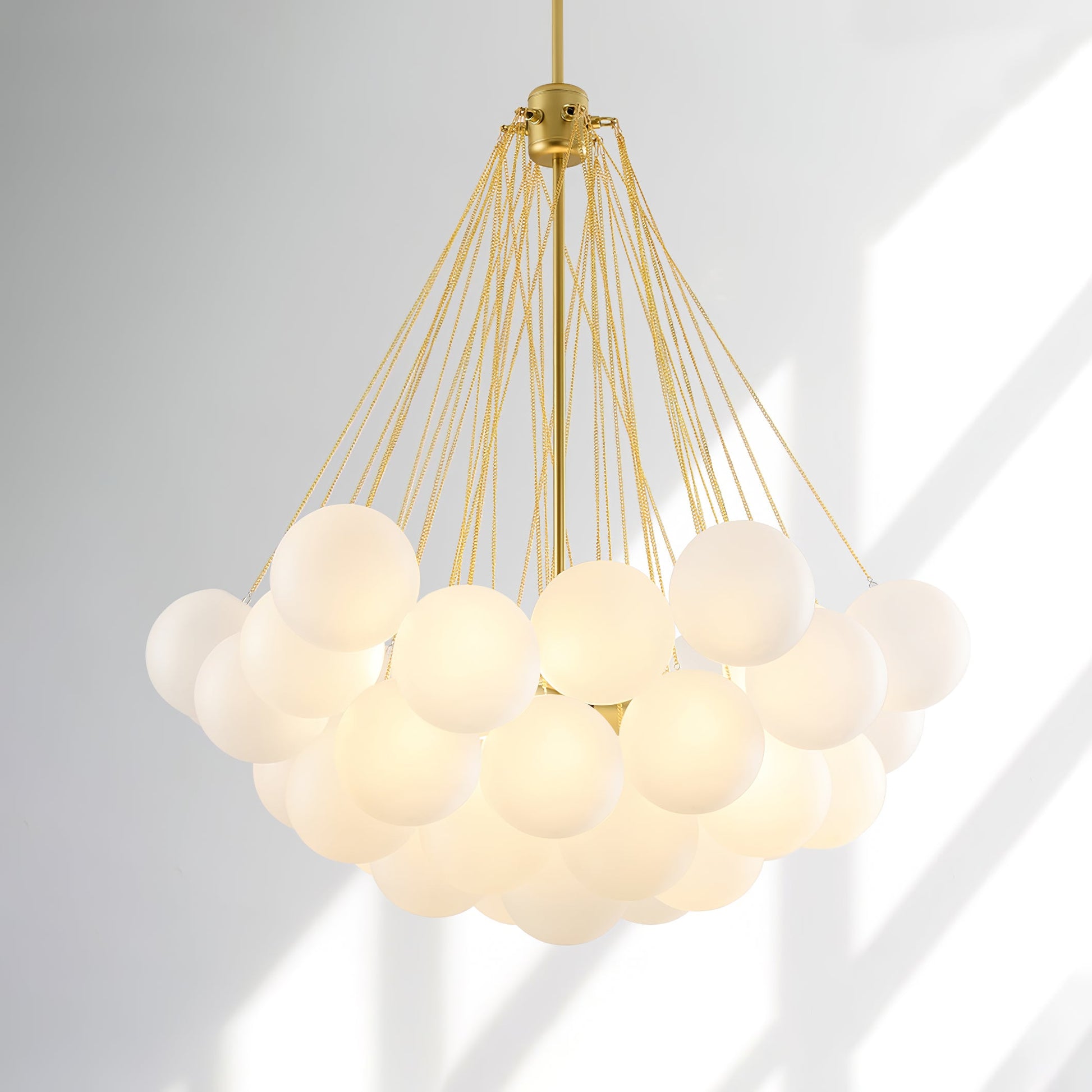 LED Bubble Chandelier Light Fixture - Modern Round Pendant for Dining Room & Living Room Decor