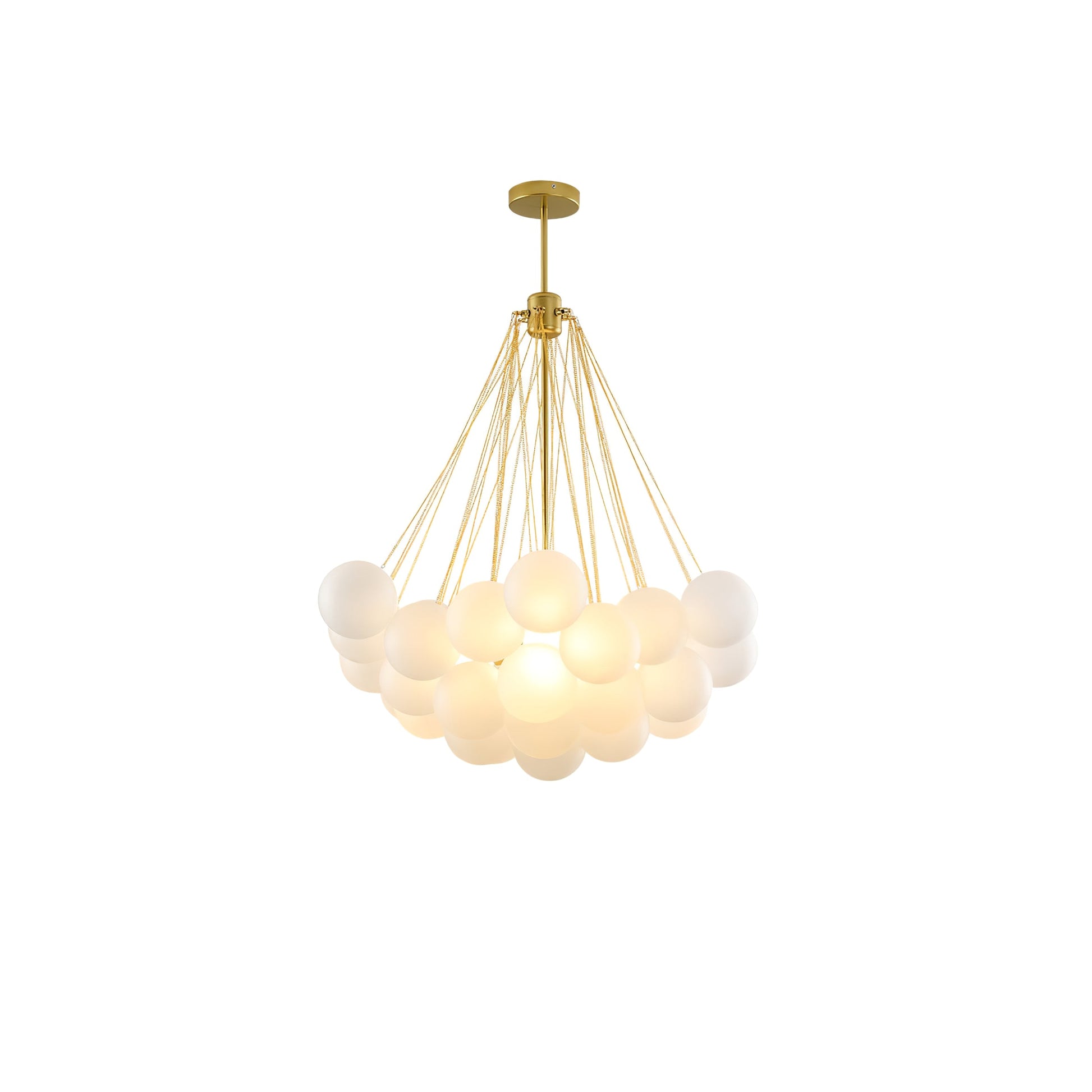 LED Bubble Chandelier Light Fixture - Modern Round Pendant for Dining Room & Living Room Decor