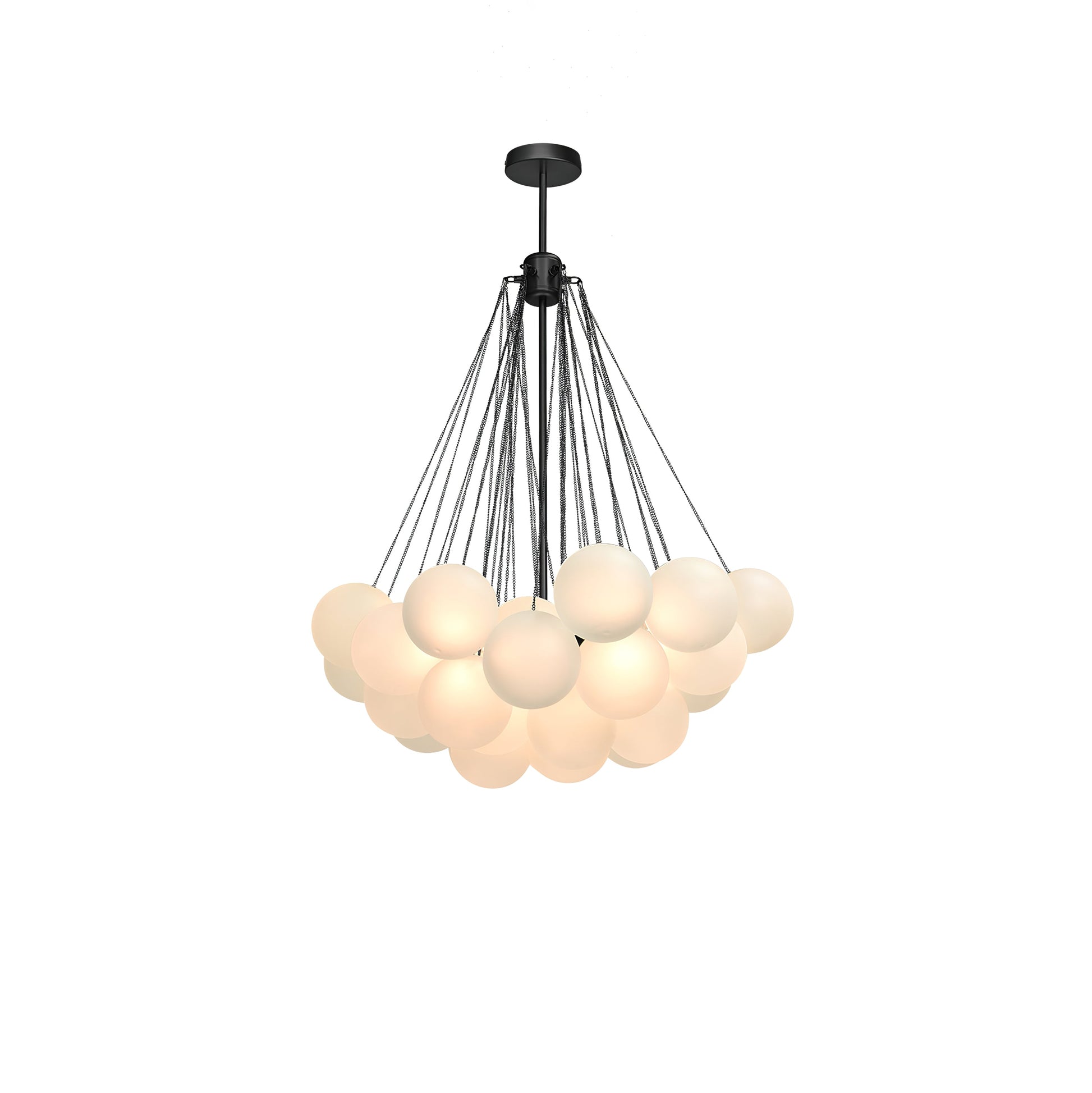 LED Bubble Chandelier Light Fixture - Modern Round Pendant for Dining Room & Living Room Decor
