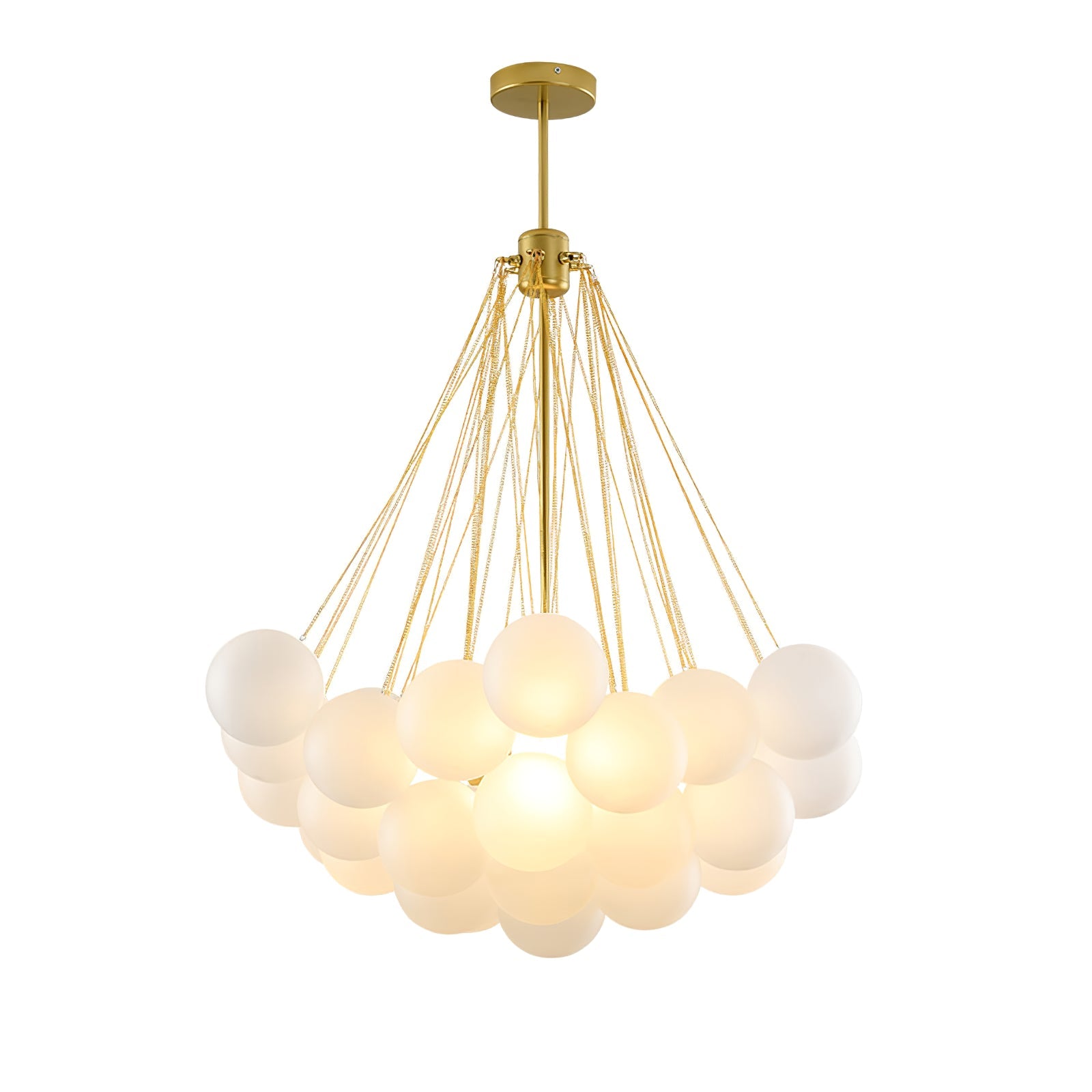 LED Bubble Chandelier Light Fixture - Modern Round Pendant for Dining Room & Living Room Decor