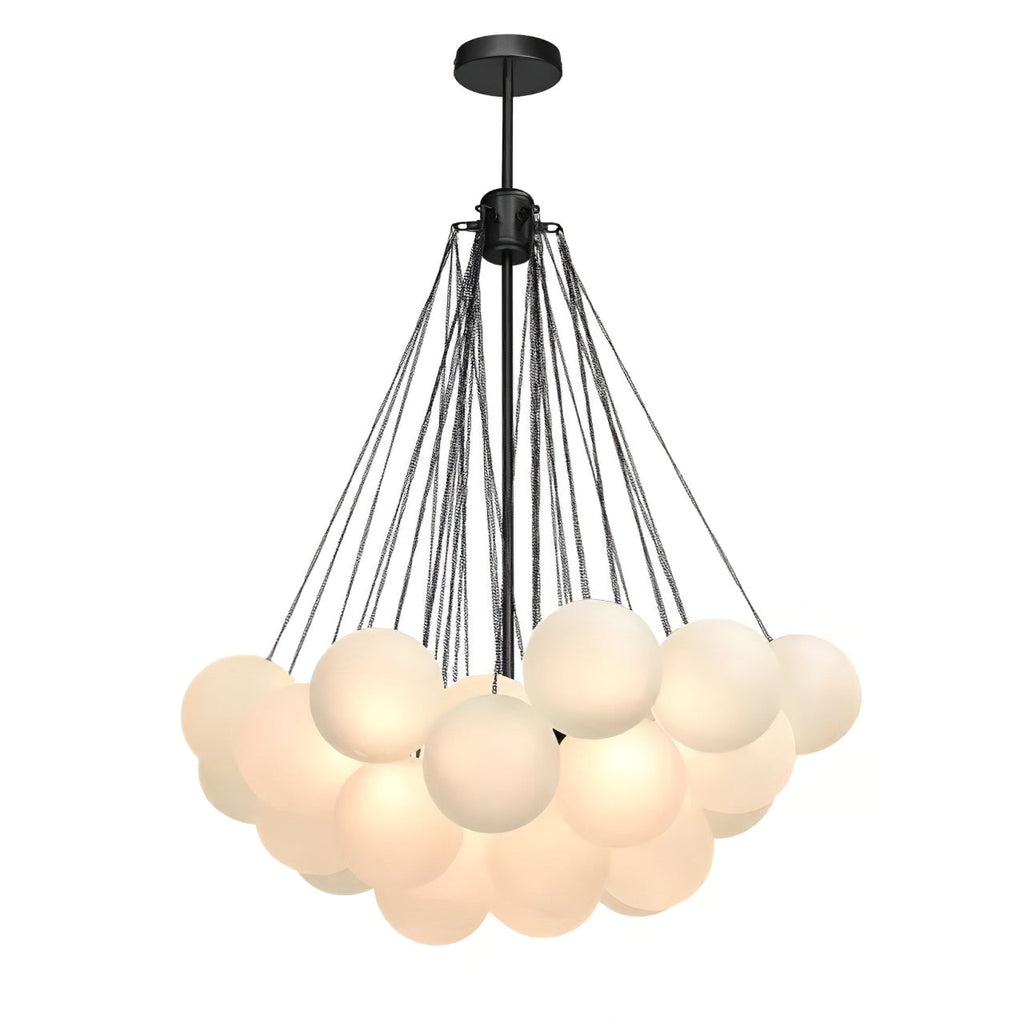 LED Bubble Chandelier Light Fixture - Modern Round Pendant for Dining Room & Living Room Decor
