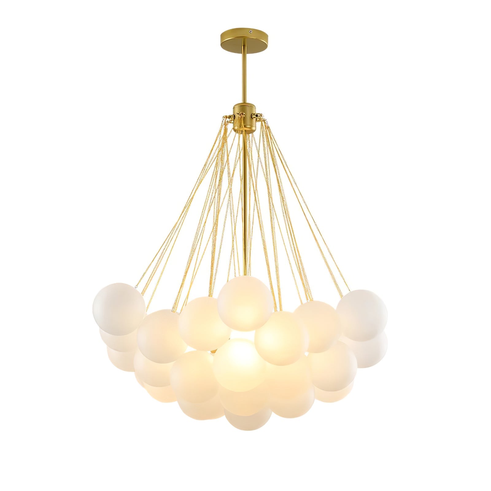 LED Bubble Chandelier Light Fixture - Modern Round Pendant for Dining Room & Living Room Decor