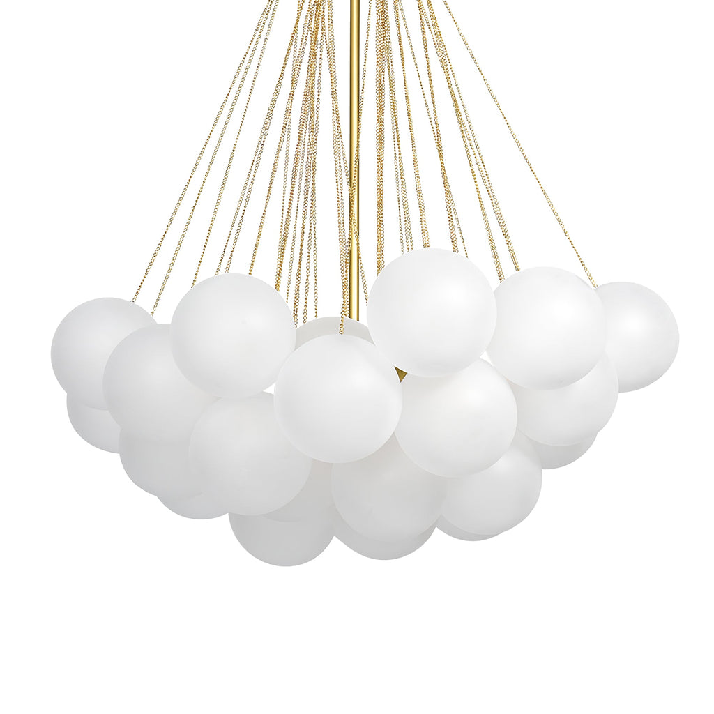 LED Bubble Chandelier Light Fixture - Modern Round Pendant for Dining Room & Living Room Decor