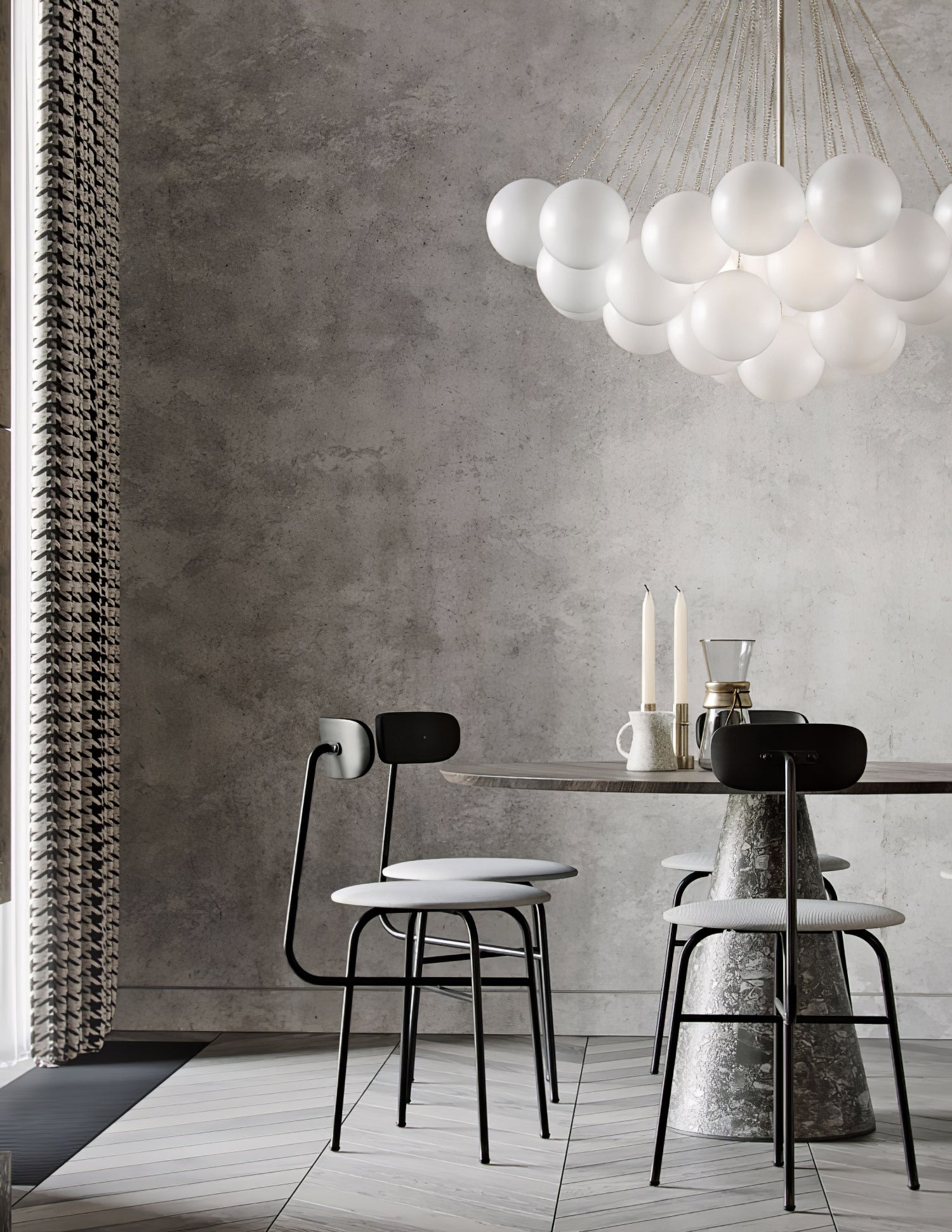 LED Bubble Chandelier Light Fixture - Modern Round Pendant for Dining Room & Living Room Decor