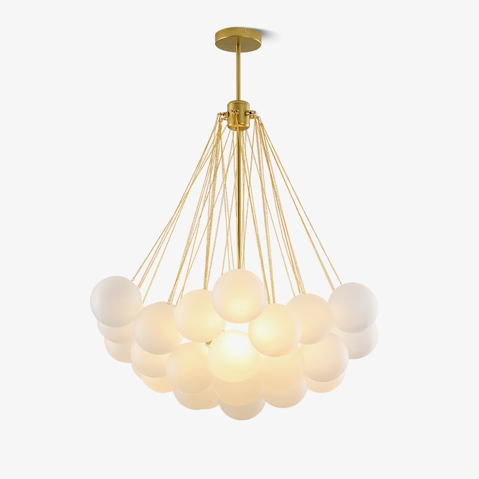 LED Bubble Chandelier Light Fixture - Modern Round Pendant for Dining Room & Living Room Decor