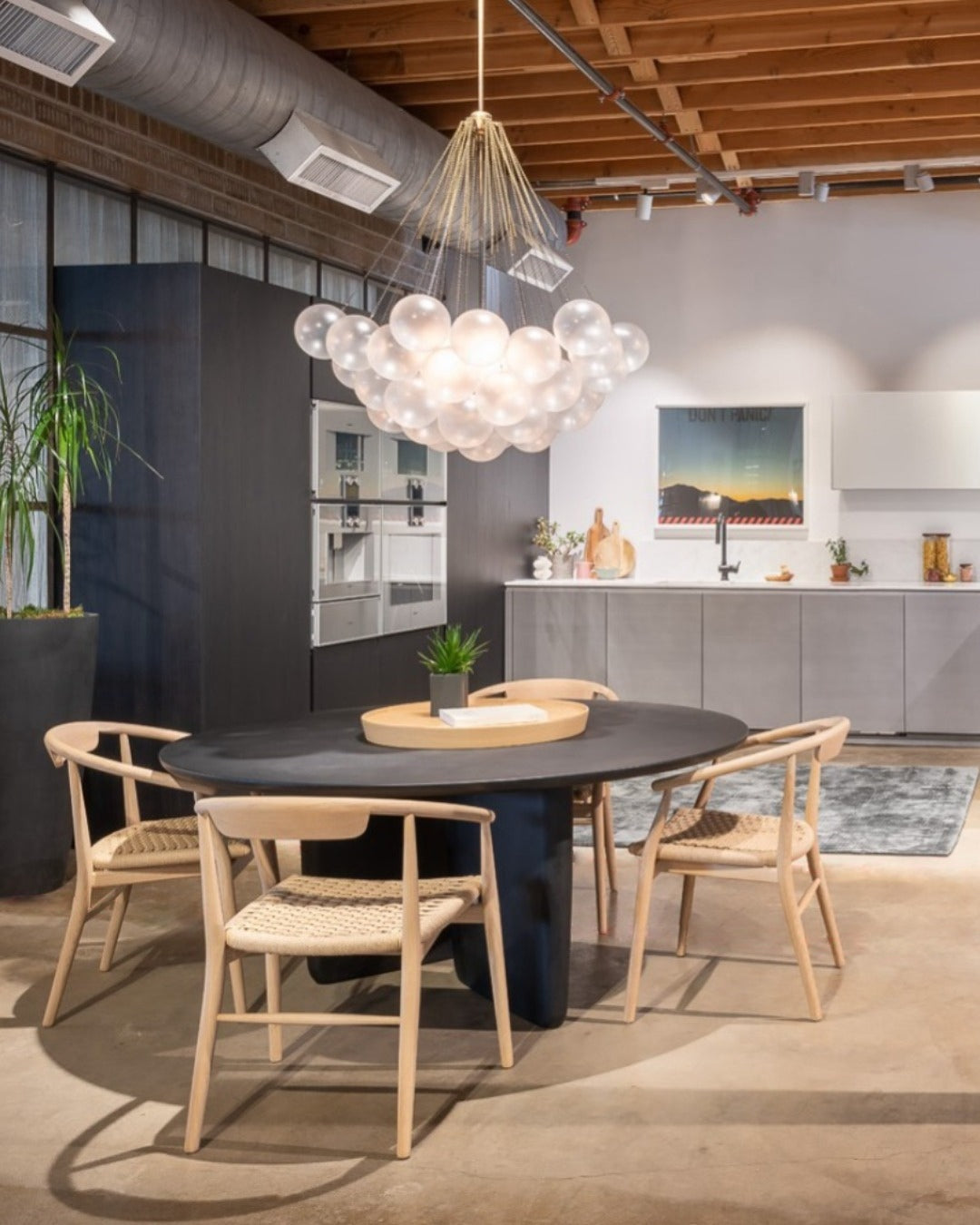 LED Bubble Chandelier Light Fixture - Modern Round Pendant for Dining Room & Living Room Decor