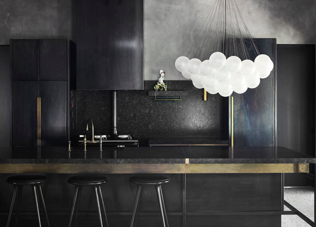 LED Bubble Chandelier Light Fixture - Modern Round Pendant for Dining Room & Living Room Decor