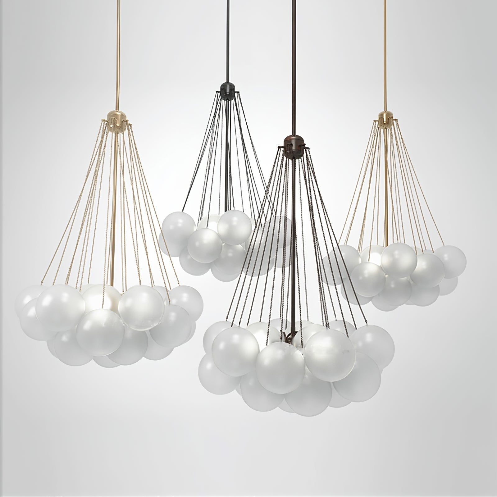 LED Bubble Chandelier Light Fixture - Modern Round Pendant for Dining Room & Living Room Decor