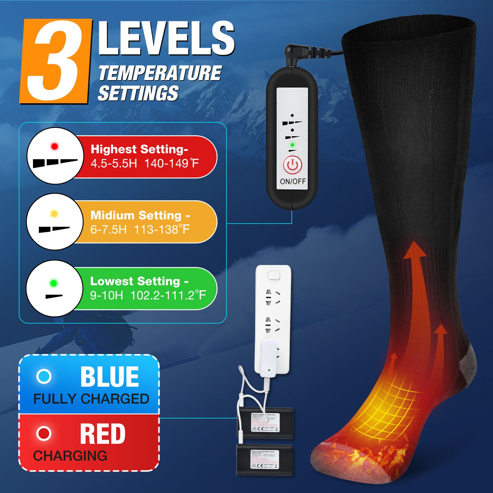 ThermoWarm Women's Heated Socks: Ultra-Warm Leg Socks for Extreme Cold - The Ultimate in Cozy, Heated Comfort