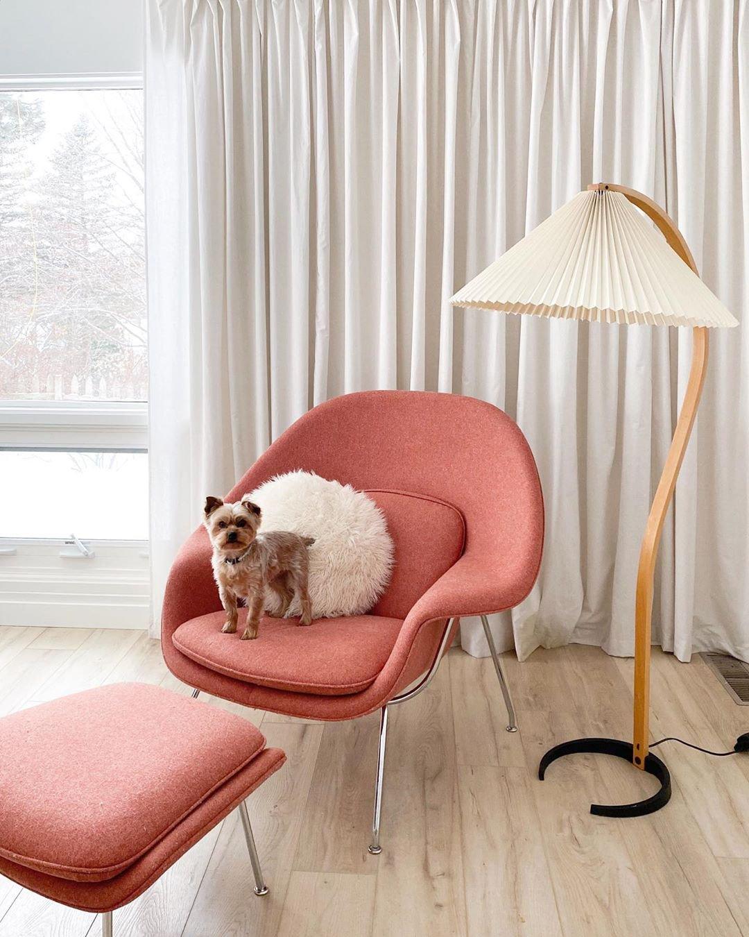 Scandinavian Floor Lamp | Beech Wood & Linen Shade in White, Beige, or Coffee for Modern Indoor Spaces